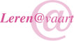 Roze letters op een witte achtergrond met de tekst: 'Leren @vaart'